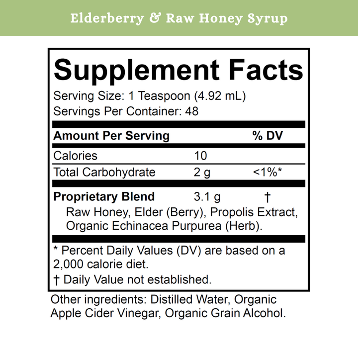 Elderberry &amp; Raw Honey Syrup